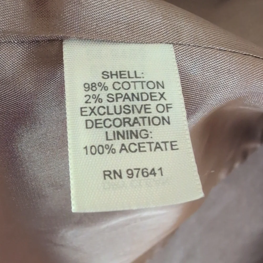 J. Jill Brown Velvet Embroidered Trench Coat Size XS - Picture 11 of 13